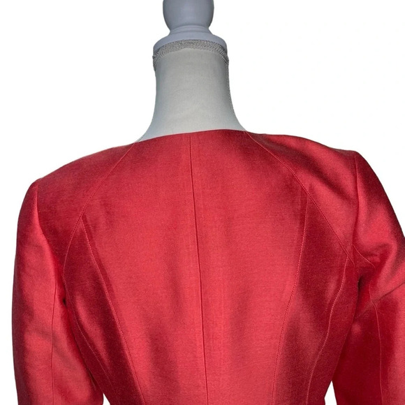 J. Crew Silk Cotton Blend Coral Scoop Neck Jacket Size Medium - Picture 12 of 16